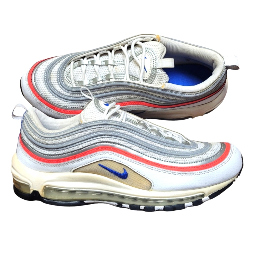 Nike Air Max 97 ESS White Racer Blue Crimson Sneakers CZ6087-101 Women’s Size 10
